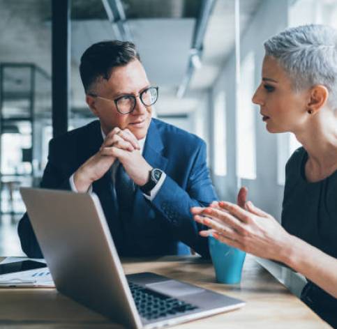 Business coworkers working together at office